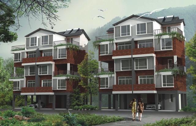 農(nóng)村建房雙拼戶型，首層架空，內(nèi)外雙梯，帶平面圖！