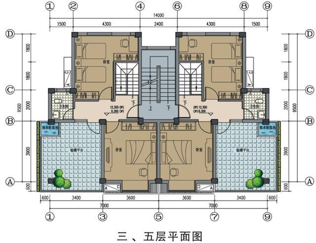 農(nóng)村建房雙拼戶型，首層架空，內(nèi)外雙梯，帶平面圖！