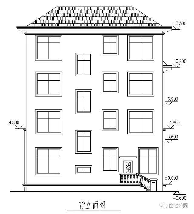 最新款農(nóng)村三層樓房設(shè)計，弧形落地窗采光好，全圖！