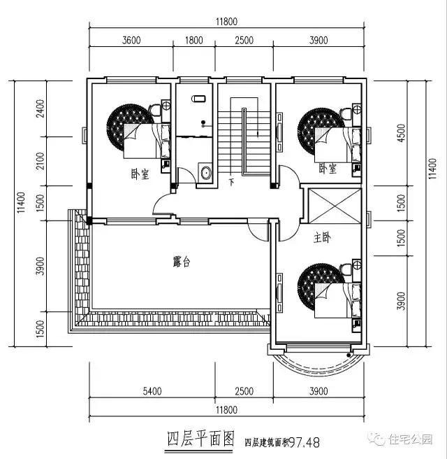 最新款農(nóng)村三層樓房設(shè)計，弧形落地窗采光好，全圖！
