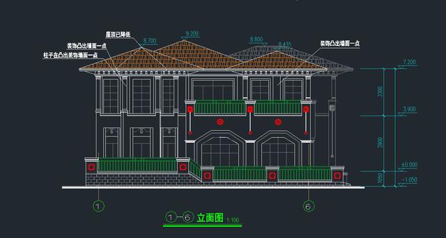 時尚歐式二層農(nóng)村小別墅設計圖 雙車庫帶露臺造型大氣