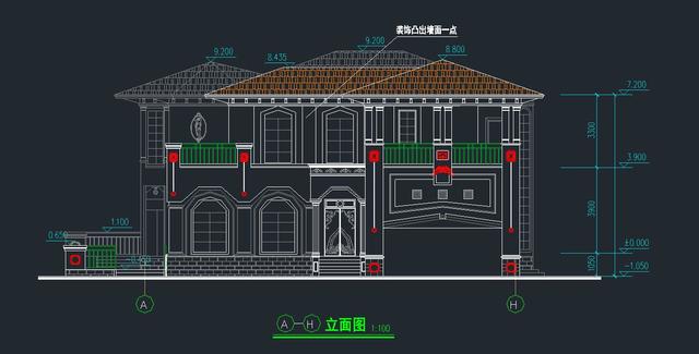 時尚歐式二層農(nóng)村小別墅設計圖 雙車庫帶露臺造型大氣