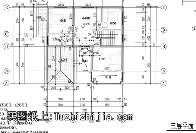 11*11米全套農(nóng)村三層別墅設(shè)計施工圖，簡約雅致！