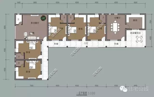 農村一層“L”型小別墅設計，比二三層的小洋樓還漂亮！