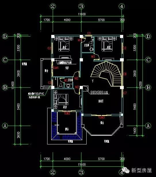 13X14米歐式別墅，挑空客廳加旋轉(zhuǎn)樓梯，僅30萬？