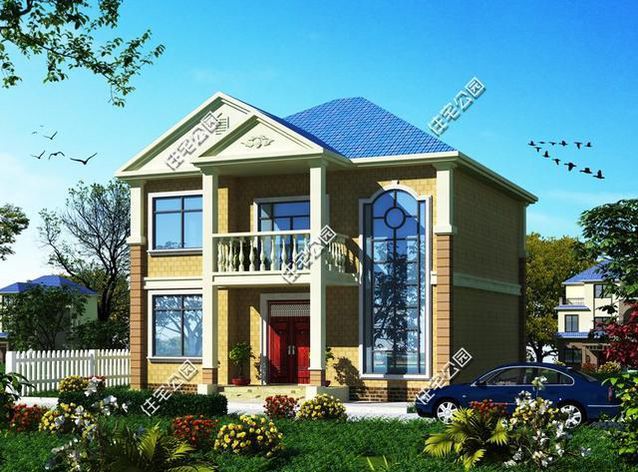 10X10米農(nóng)村二層別墅，戶型方正、挑空客廳！