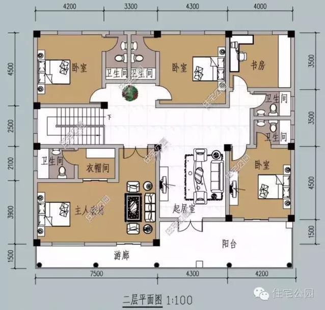 農(nóng)村2層別墅設(shè)計(jì)，戶型方正、多臥室！