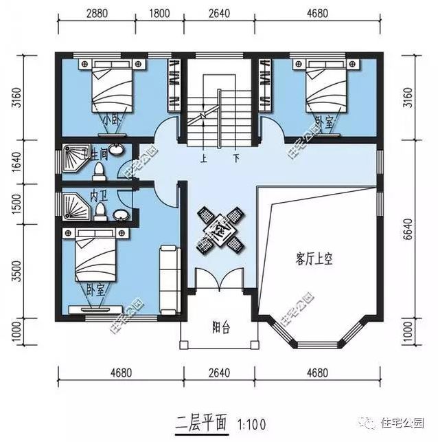 12X10.8米農(nóng)村三層別墅，弧形采光窗、8個臥室！