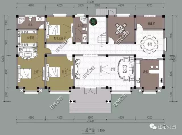 2層農(nóng)村別墅21X12米，布局實用滿足三代人生活。全圖??！