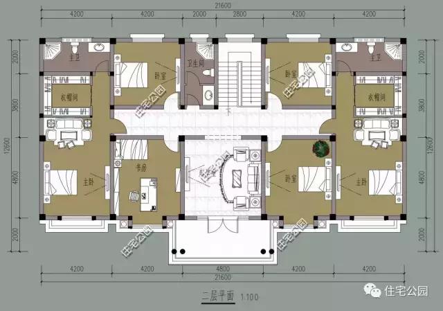 2層農(nóng)村別墅21X12米，布局實用滿足三代人生活。全圖！！