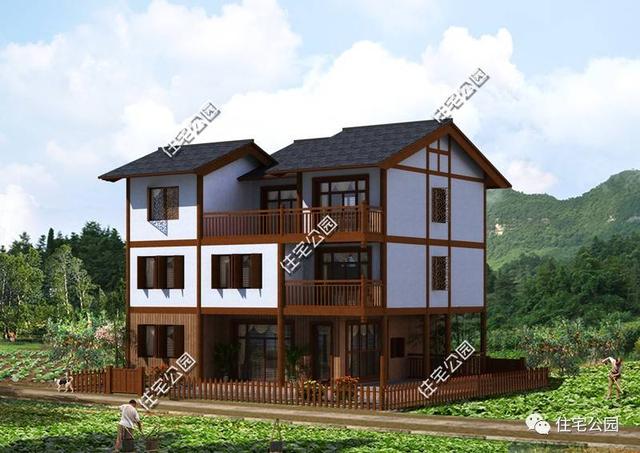 農村風景好，自建3層12X10米觀景別墅，在家就能掙錢！