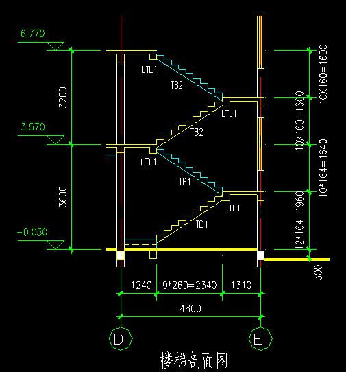 3層別墅CAD圖紙，占地面積120平米，建筑面積301方米