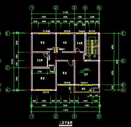 3層別墅CAD圖紙，占地面積120平米，建筑面積301方米