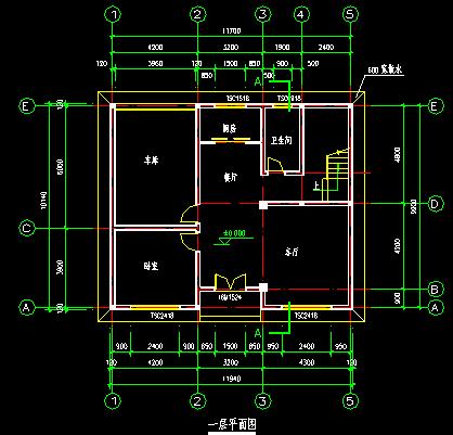 3層別墅CAD圖紙，占地面積120平米，建筑面積301方米
