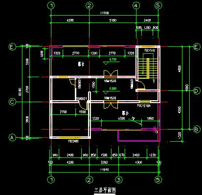 3層別墅CAD圖紙，占地面積120平米，建筑面積301方米