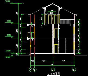 3層別墅CAD圖紙，占地面積120平米，建筑面積301方米