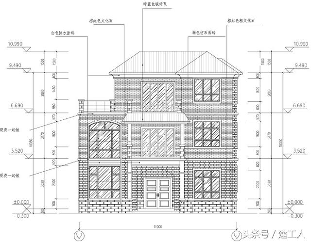 120平方米獨(dú)棟三層豪華農(nóng)村小別墅！