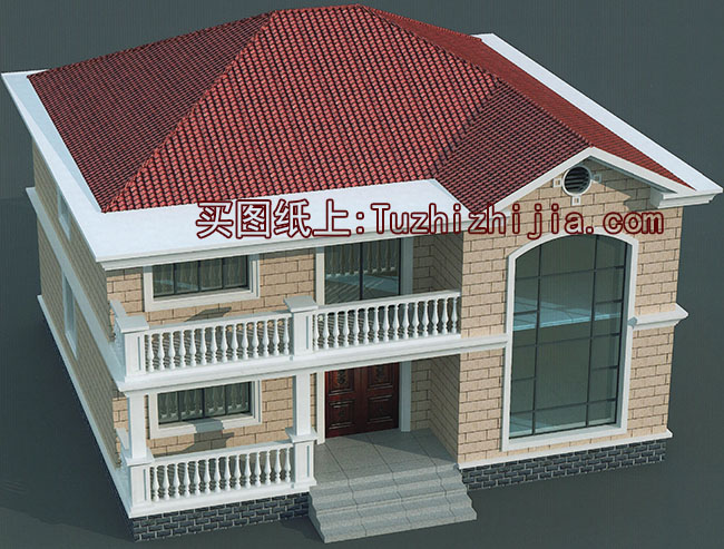 二層新農(nóng)村自建房設(shè)計(jì)圖，帶外觀效果圖