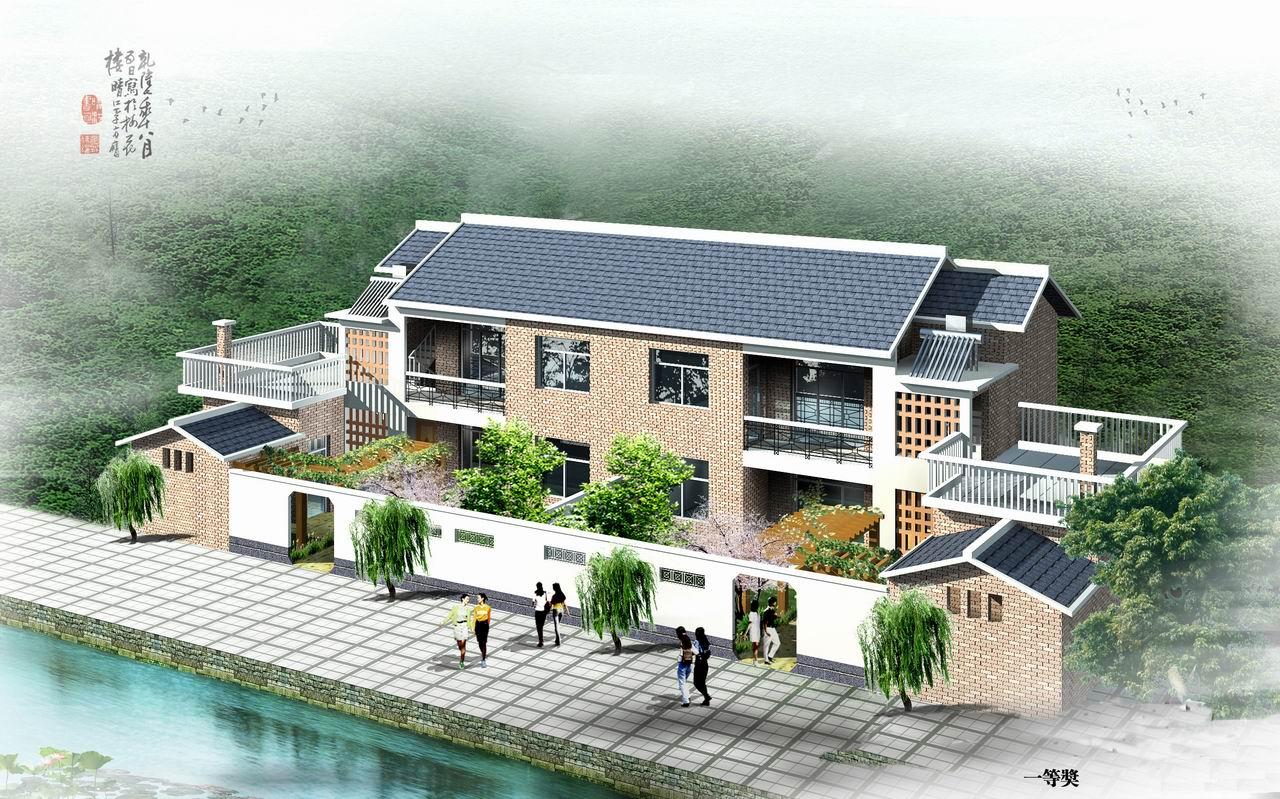 2套帶堂屋中式鄉(xiāng)村雙拼別墅設(shè)計(jì)圖紙, 單戶15萬內(nèi)含平面圖！