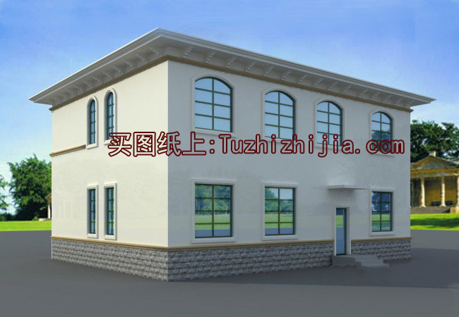 簡單的復式住宅設(shè)計圖，客廳挑高，帶外觀效果圖片