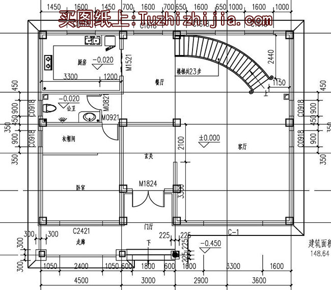 簡單的復式住宅設(shè)計圖，客廳挑高，帶外觀效果圖片