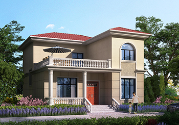 外觀簡潔，戶型合理的二層小別墅設(shè)計(jì)圖，還帶露臺