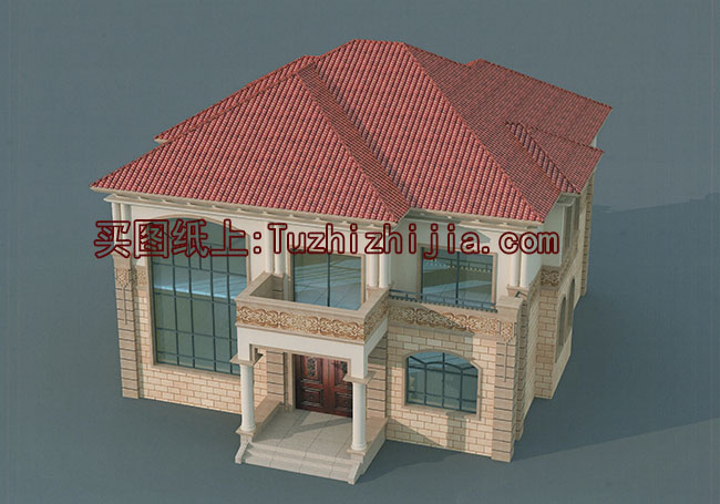 帶閣樓的二層半別墅設(shè)計(jì)圖和效果圖，外飾簡單但不失奢華