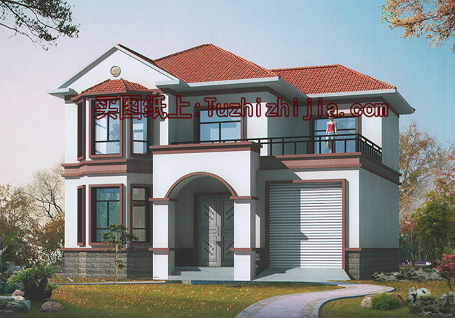 新農(nóng)村二層住宅設計圖,外觀素凈，精致，115平方米