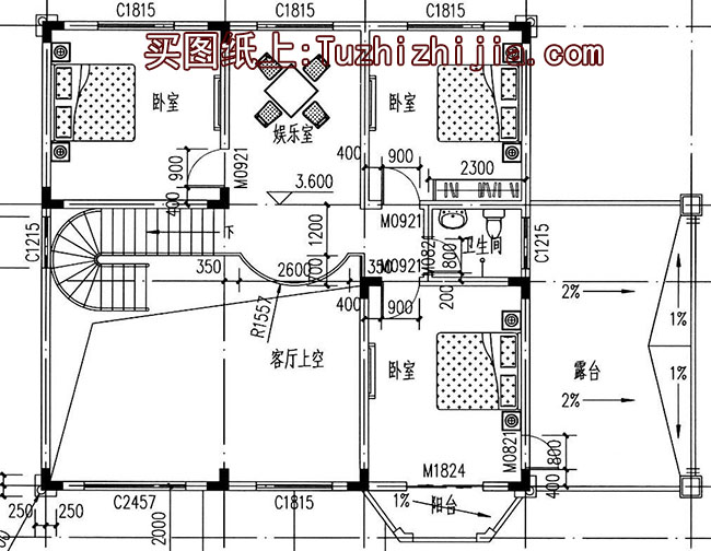 樓中樓客廳挑高二層別墅設計圖，復式別墅方案推薦