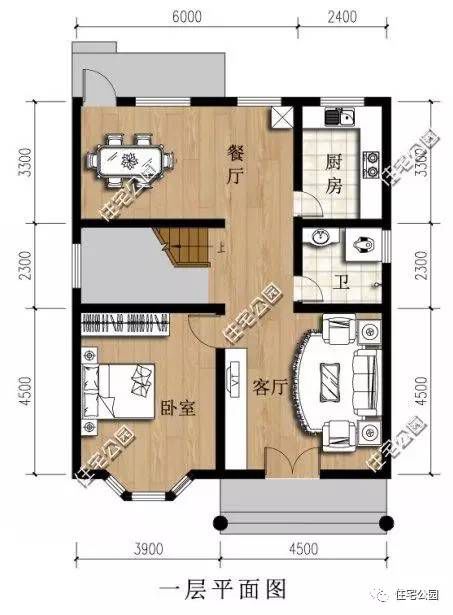 8.4X10.1米農(nóng)村別墅戶型，弧形采光窗、5臥室