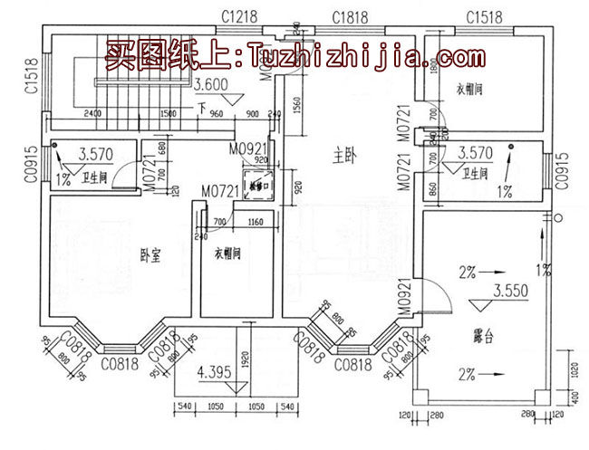 私人別墅房屋cad施工設(shè)計(jì)圖，造型精致、美觀