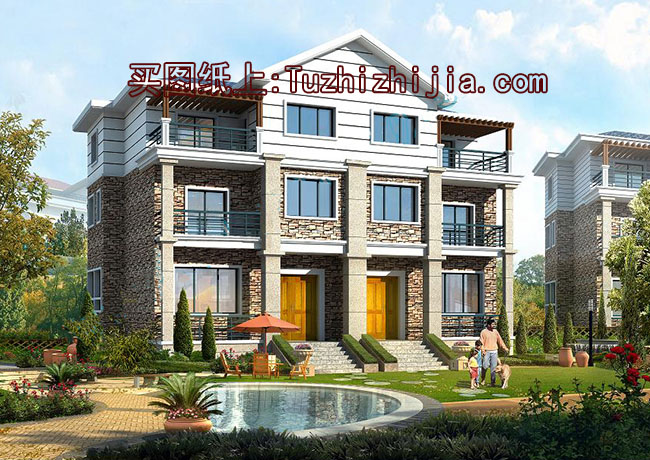 農(nóng)村兄弟倆雙拼別墅房屋設(shè)計(jì)圖，外觀質(zhì)樸