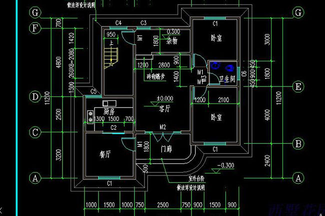 120平三層三間別墅房屋設(shè)計(jì)圖，外觀簡(jiǎn)單、大氣