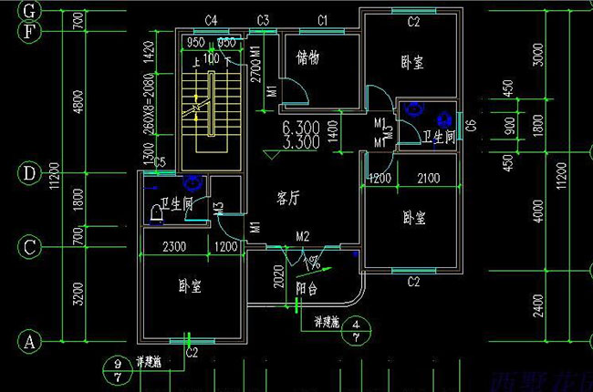 120平三層三間別墅房屋設(shè)計(jì)圖，外觀簡(jiǎn)單、大氣