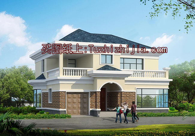 帶車庫二層165平別墅房屋設計圖，含效果圖