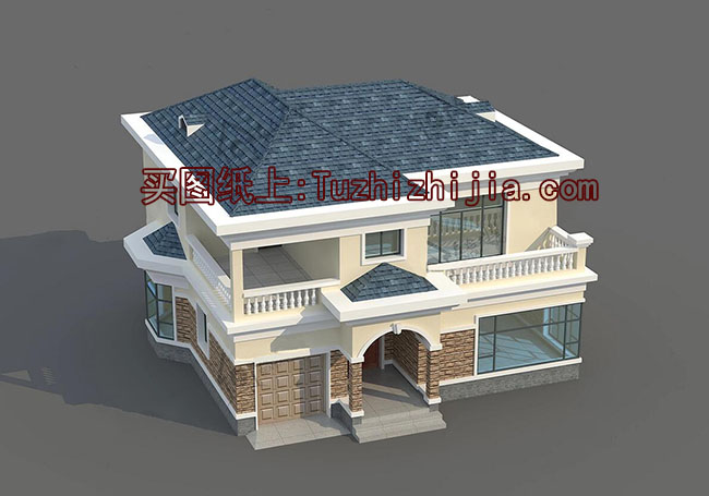 帶車庫二層165平別墅房屋設計圖，含效果圖