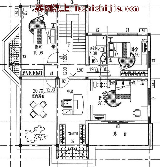 帶車庫二層165平別墅房屋設計圖，含效果圖