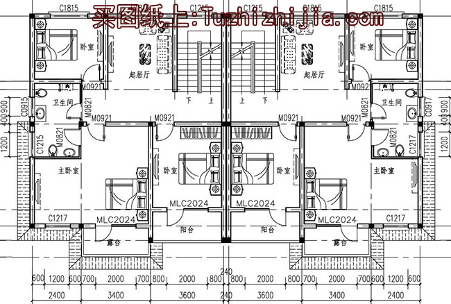 經(jīng)典三層雙拼樓房設(shè)計(jì)圖，經(jīng)典外觀，經(jīng)典戶型