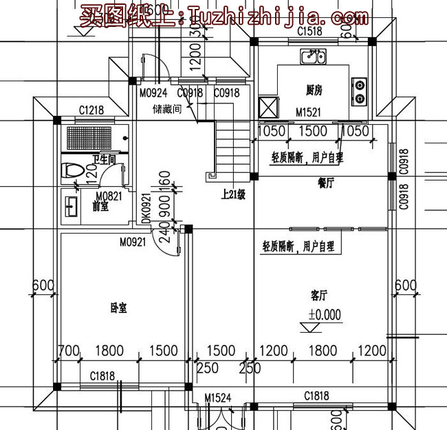 130平帶閣樓兩層半別墅房屋設(shè)計(jì)圖，含外觀效果圖