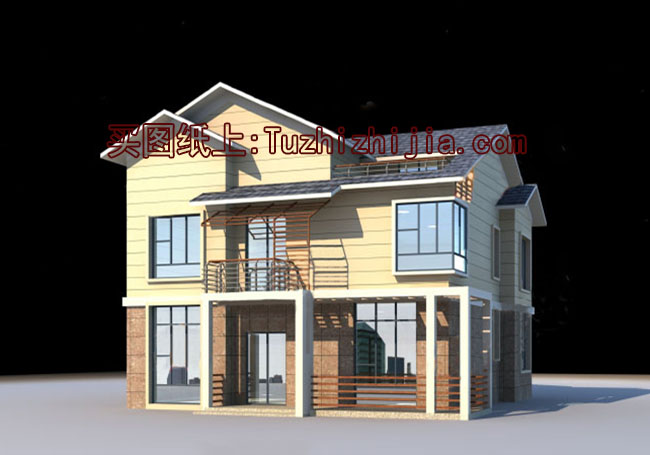 鄉(xiāng)村兩層半150平帶閣樓別墅房屋設(shè)計圖，客廳大、臥室多