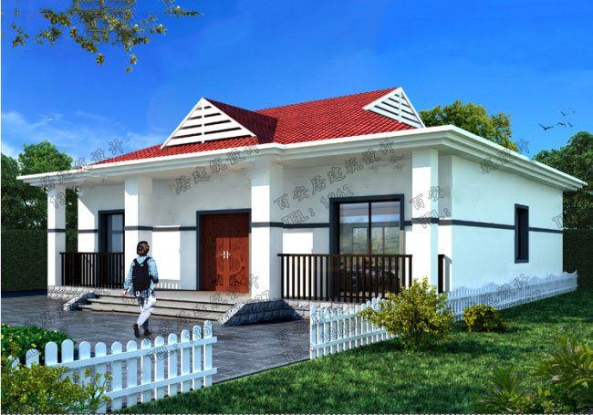 大氣一層自建房設(shè)計圖，含外觀效果圖，農(nóng)村自建別墅戶型