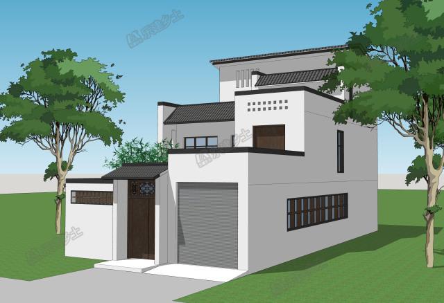 新中式三層住宅設(shè)計，戶型合理，造型簡單樸素！