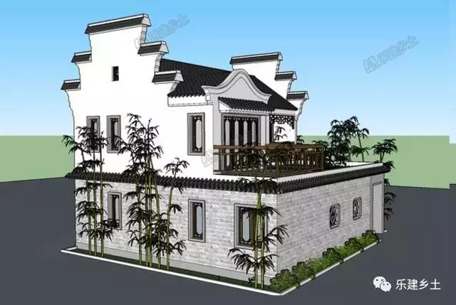 中式徽派二層房屋小院設(shè)計(jì)，戶型合理，蓋好后讓人羨慕不已！