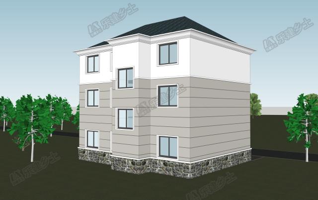 簡(jiǎn)歐三層自建房設(shè)計(jì)，簡(jiǎn)潔美觀，多代同堂都沒問題！