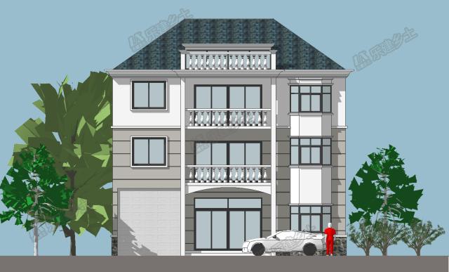 簡(jiǎn)歐三層自建房設(shè)計(jì)，簡(jiǎn)潔美觀，多代同堂都沒問題！