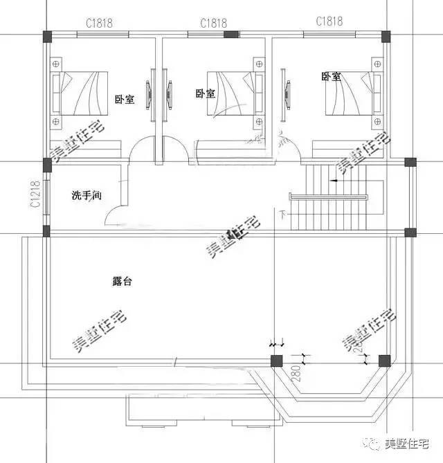 11X11米農(nóng)村豪華別墅設(shè)計(jì)圖，外觀完美，布局合理！