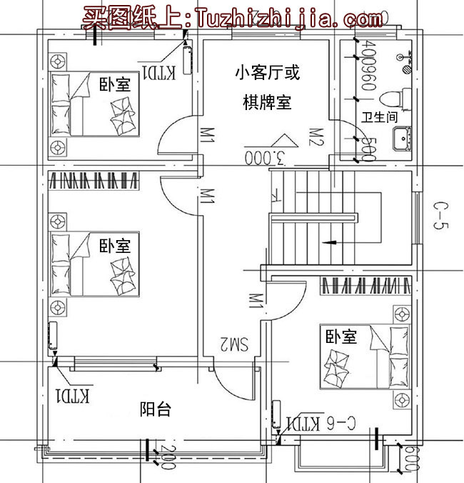 經(jīng)典小戶型雙拼二層新農(nóng)村房屋住宅設(shè)計(jì)圖，含效果圖