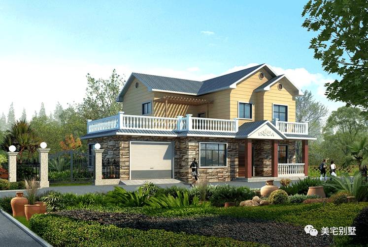 美式田園別墅設(shè)計(jì)圖大全，造價(jià)低，回村里建一棟，安享晚年！