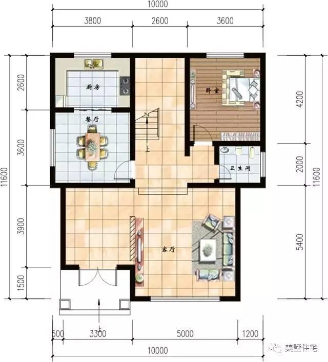 農(nóng)村自建房，大客廳戶型符合農(nóng)村習(xí)慣，主體23萬(wàn)！