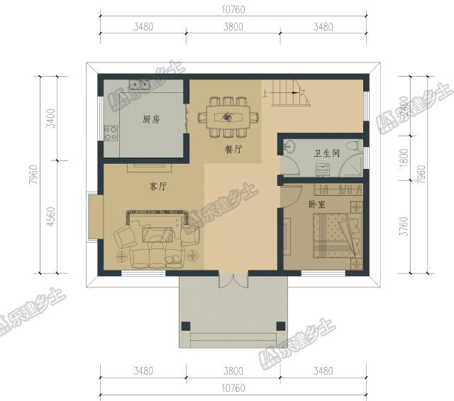 二層小洋樓設(shè)計(jì)方案，鮮快明亮的用色，簡(jiǎn)單大方的外形！